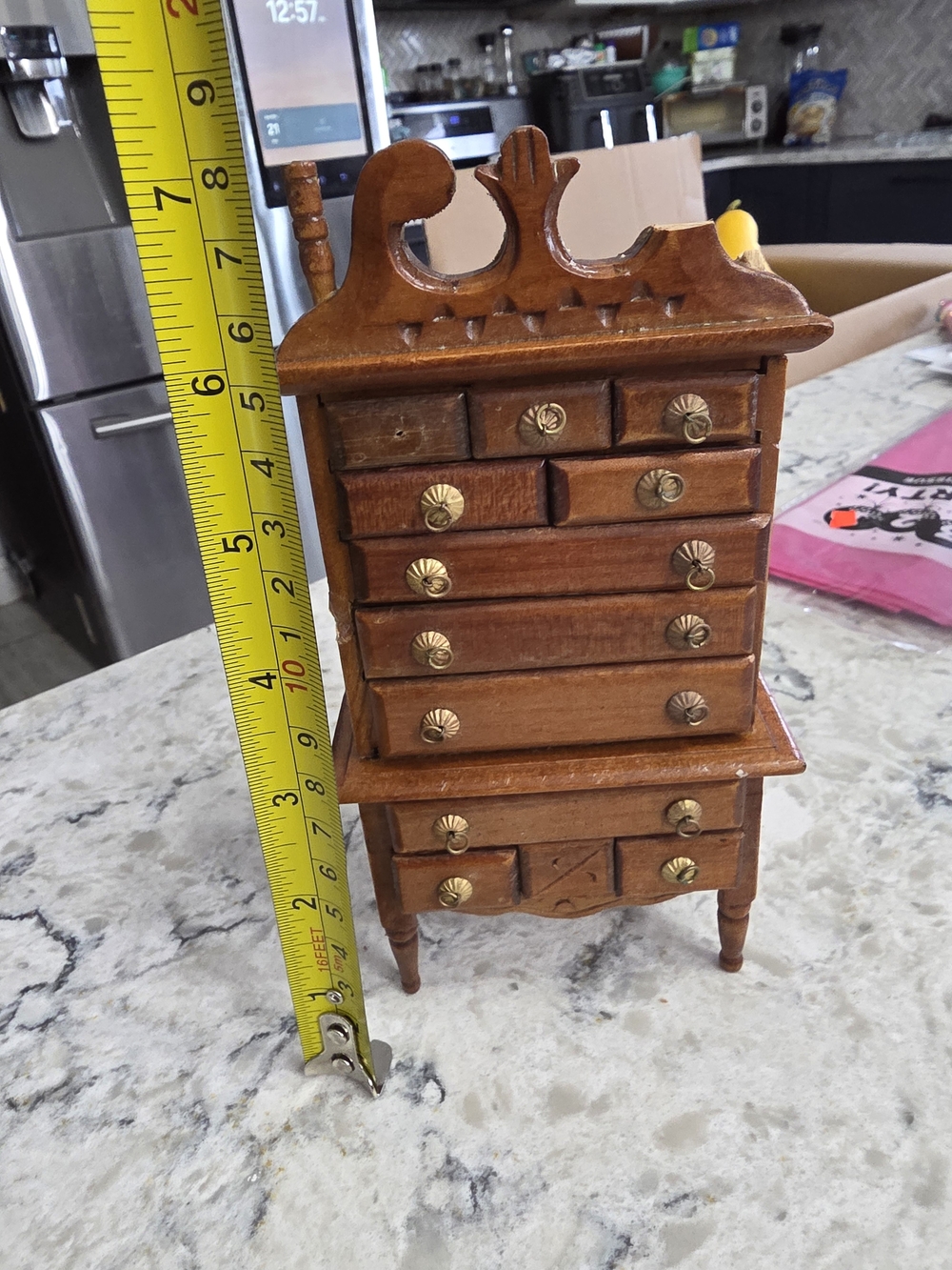 Wooden Mini Doll Cabinet in Brown